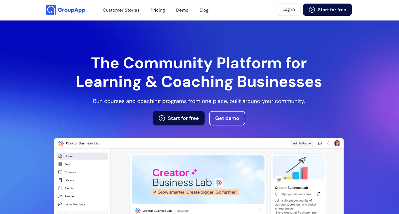 GroupApp homepage highlighting offers