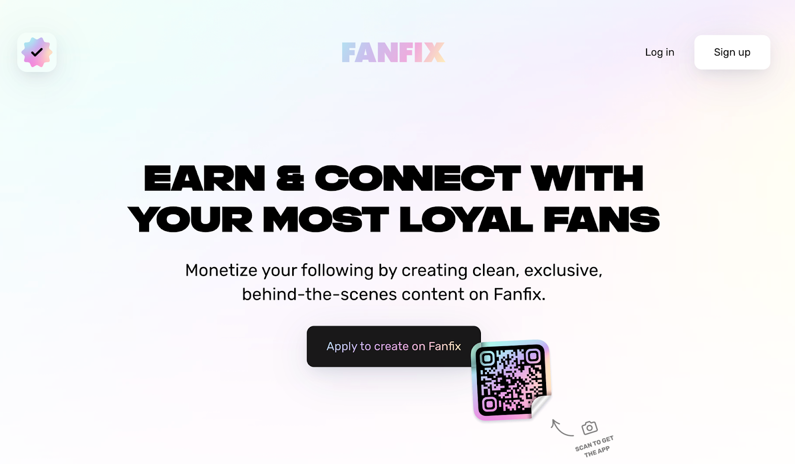 Fanfix homepage showing subscription-based content and creator monetization tools